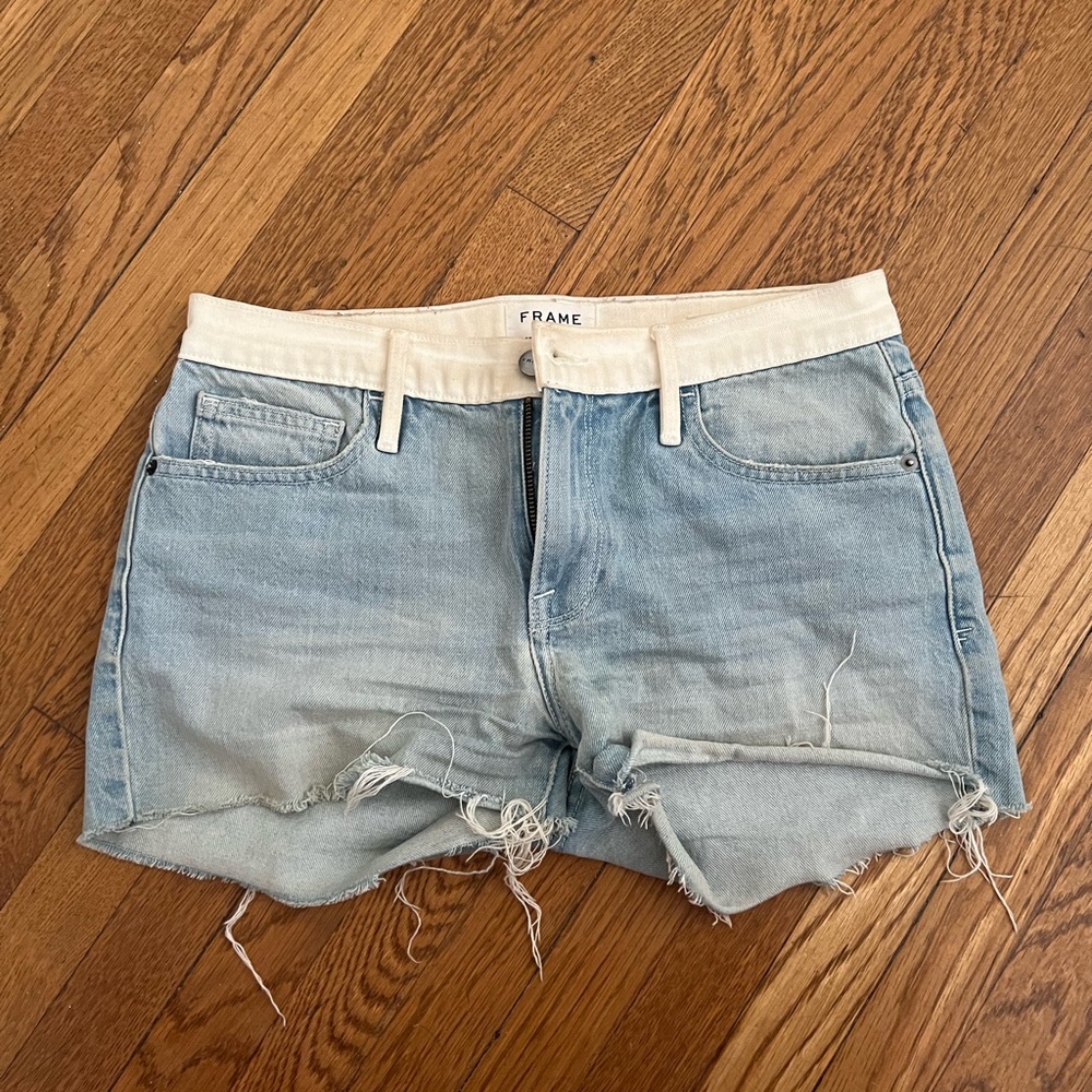 FRAME Two Tone Denim Shorts